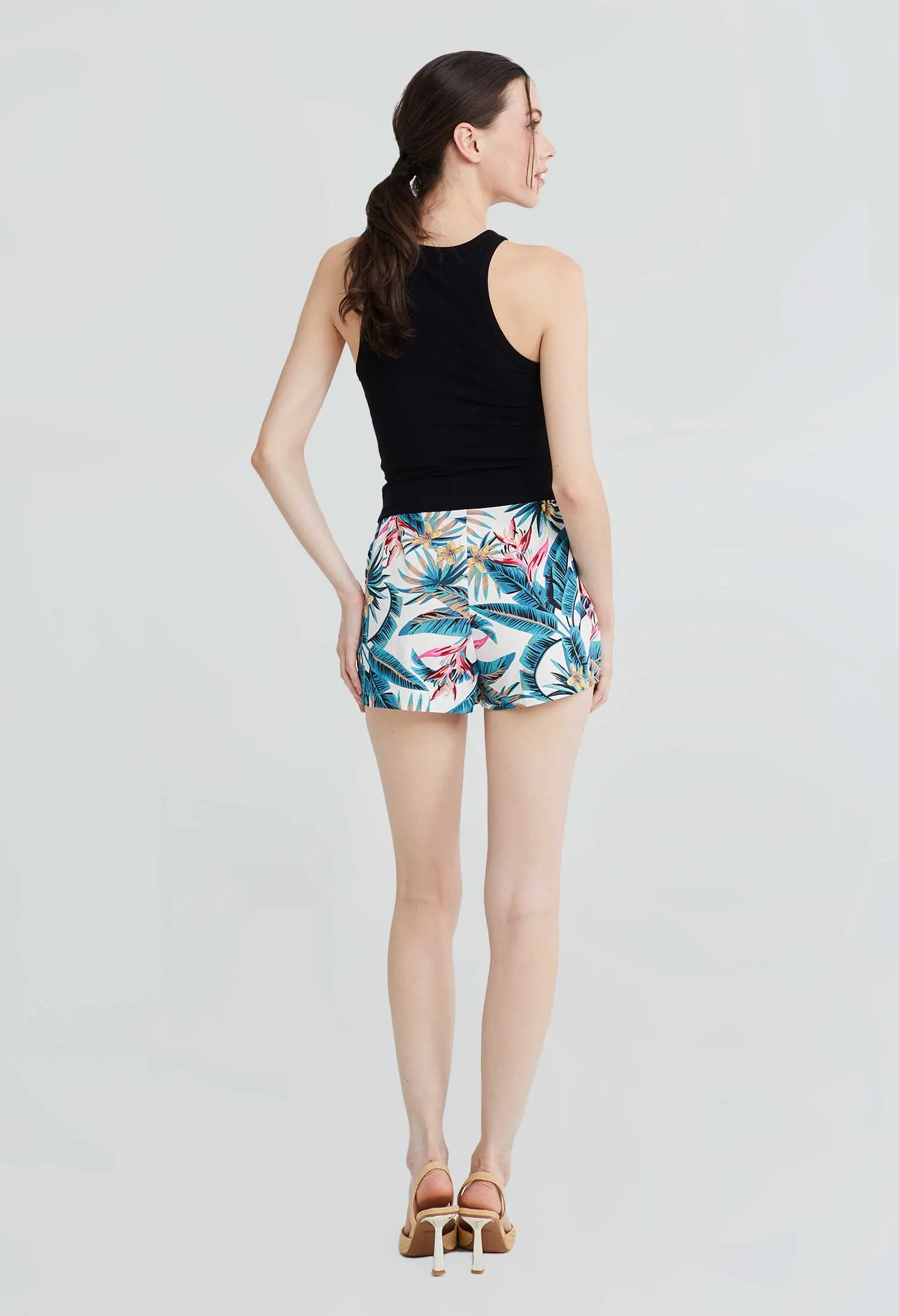 Tropical Vacay Paperbag Waist Shorts