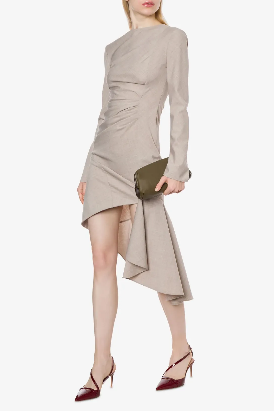 Tropical Wool Dress | Grey