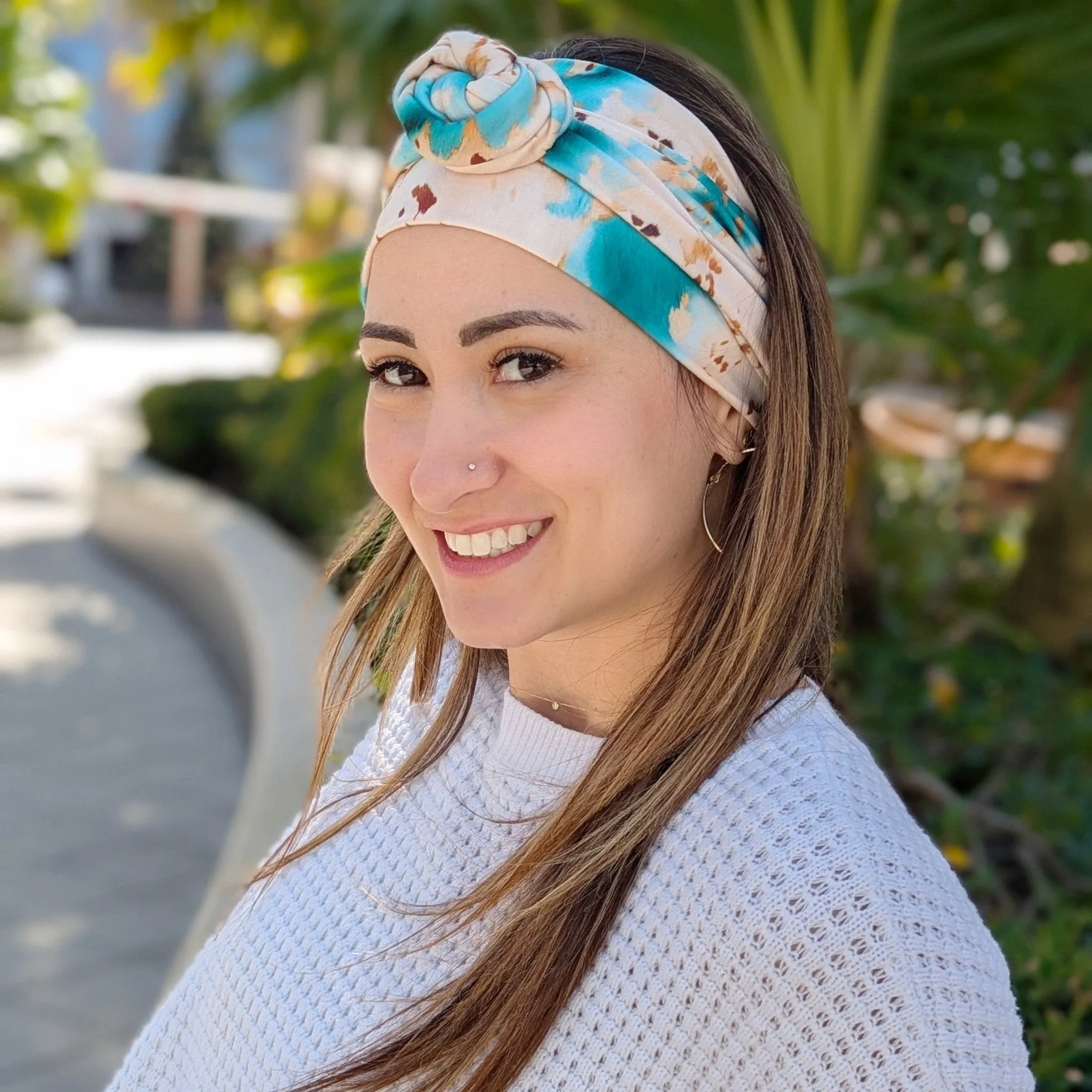 Turquoise Cow Hide Wrap Headband