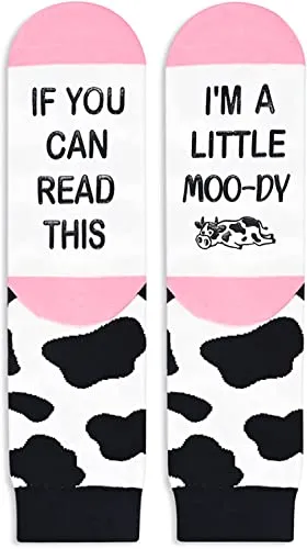 Unique Cow Gifts for Women Silly & Fun Cow Socks Novelty Cow Gifts for Moms
