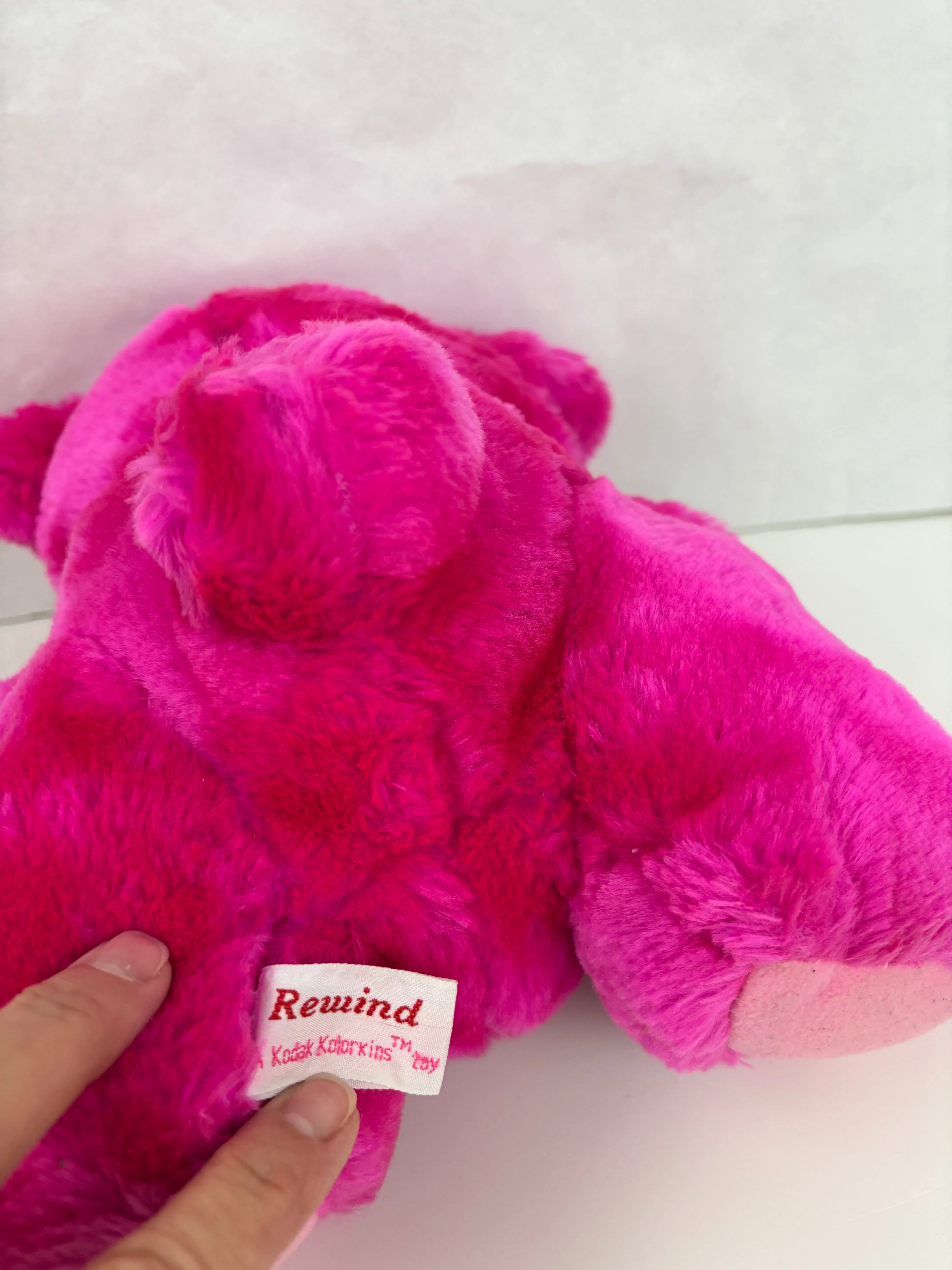 Vintage Kodak Kolorkins Plush Rewind 1989 Stuffed Animal Pink 8" Used W/ Tag