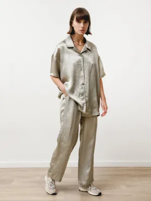 vista pant - crushed slinky silver