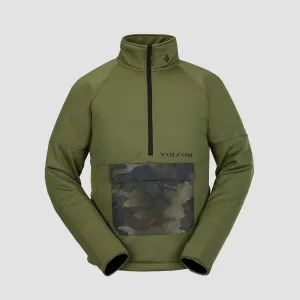 Volcom Tech Mock Neck Pullover Fleece Military