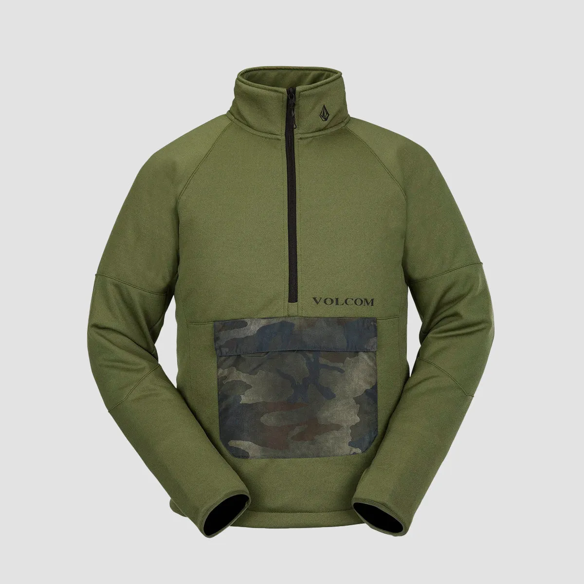 Volcom Tech Mock Neck Pullover Fleece Military