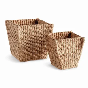 Water Hyacinth Tapered Baskets, Set Of 2