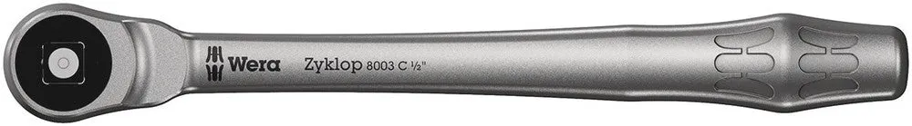 Wera 05004063001 8003 C Zyklop Metal Ratchet with push-through square and 1/2" drive, 1/2" x 281 mm