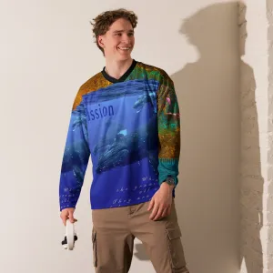 Whales & Baby Turtle LS Hockey style Jersey