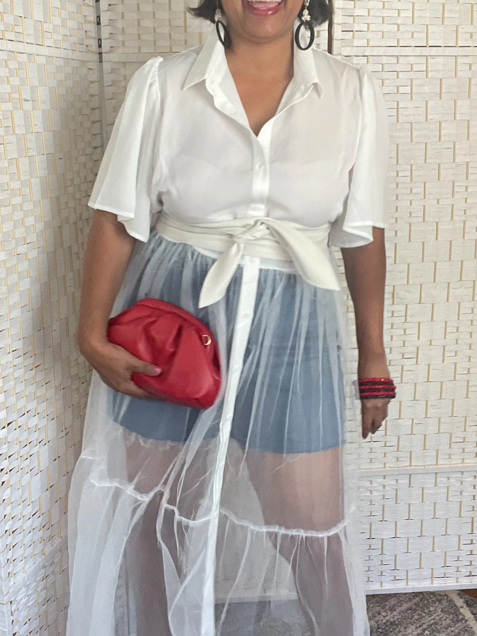 White ballerina top - Curvy