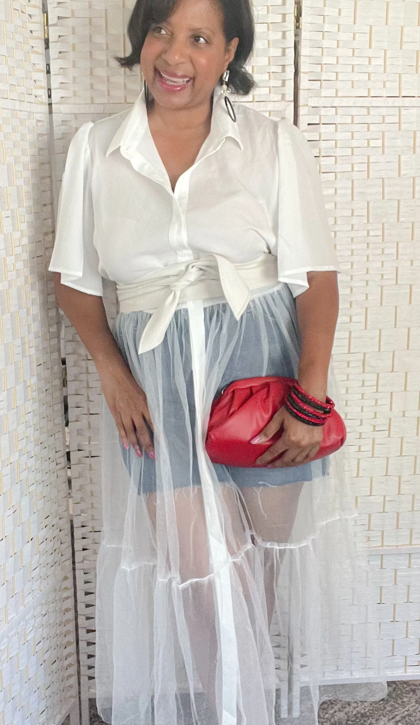 White ballerina top - Curvy