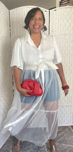 White ballerina top - Curvy