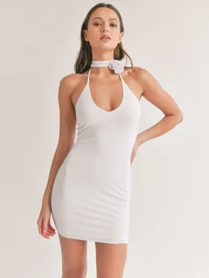 WOMEN'S SLEEVELESS V-NECK OPEN BACK BODYCON MINI DRESS