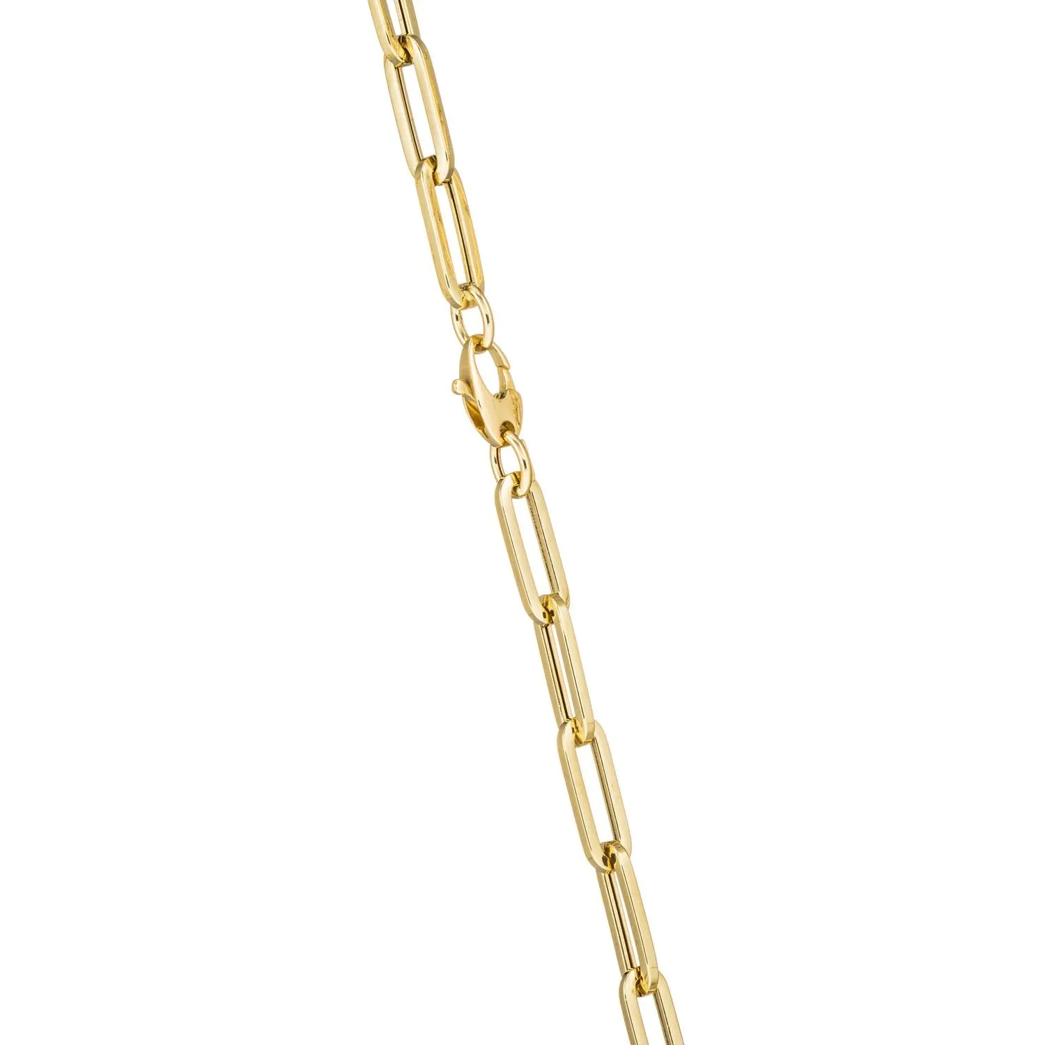 Yellow Curved Pendant on Links Chain Necklace