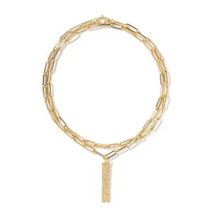 Yellow Pendant on Links Chain Necklace