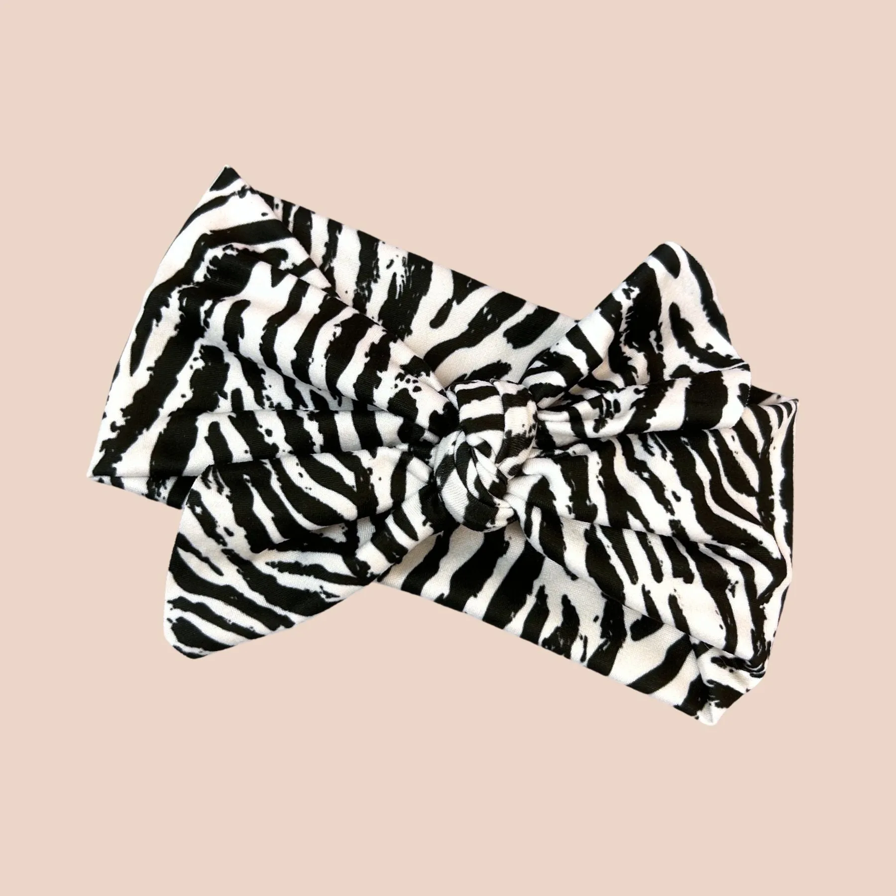 Zebra Print Top Knot Headband